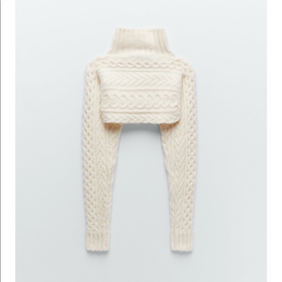 Zara Cable Knit long Sleeve crop sweater - Picture 16 of 17